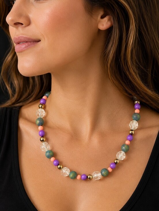 Hand Crafted Other - 5/$25 Handmade Pastel Beaded Kidcore Stretch Necklace